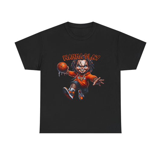 Basketball Graphic Tee, Wanna Play Shirt, Unisex Sports T-Shirt, Perfect for Game Days, Gift for Sports Lovers