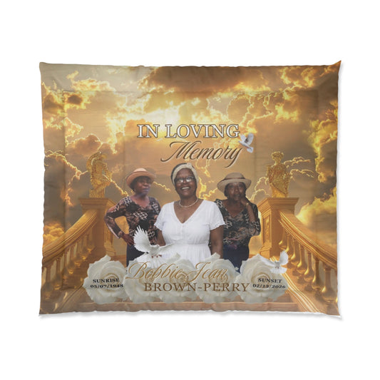 In Loving Memory Memorial Comforter – Personalized Funeral Tribute Blanket