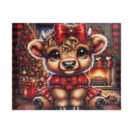 Adorable Holiday Cow Puzzle | Cozy Family Activity | Perfect Gift for Christmas, Winter Fun, Home Decor